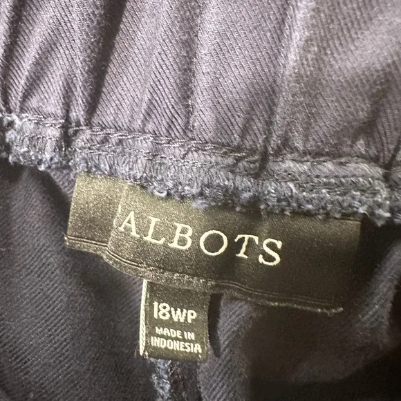 Talbots Cropped Comfort Pants Women 18WP‎ Blue Pull On Drawstring - Picture 11 of 12